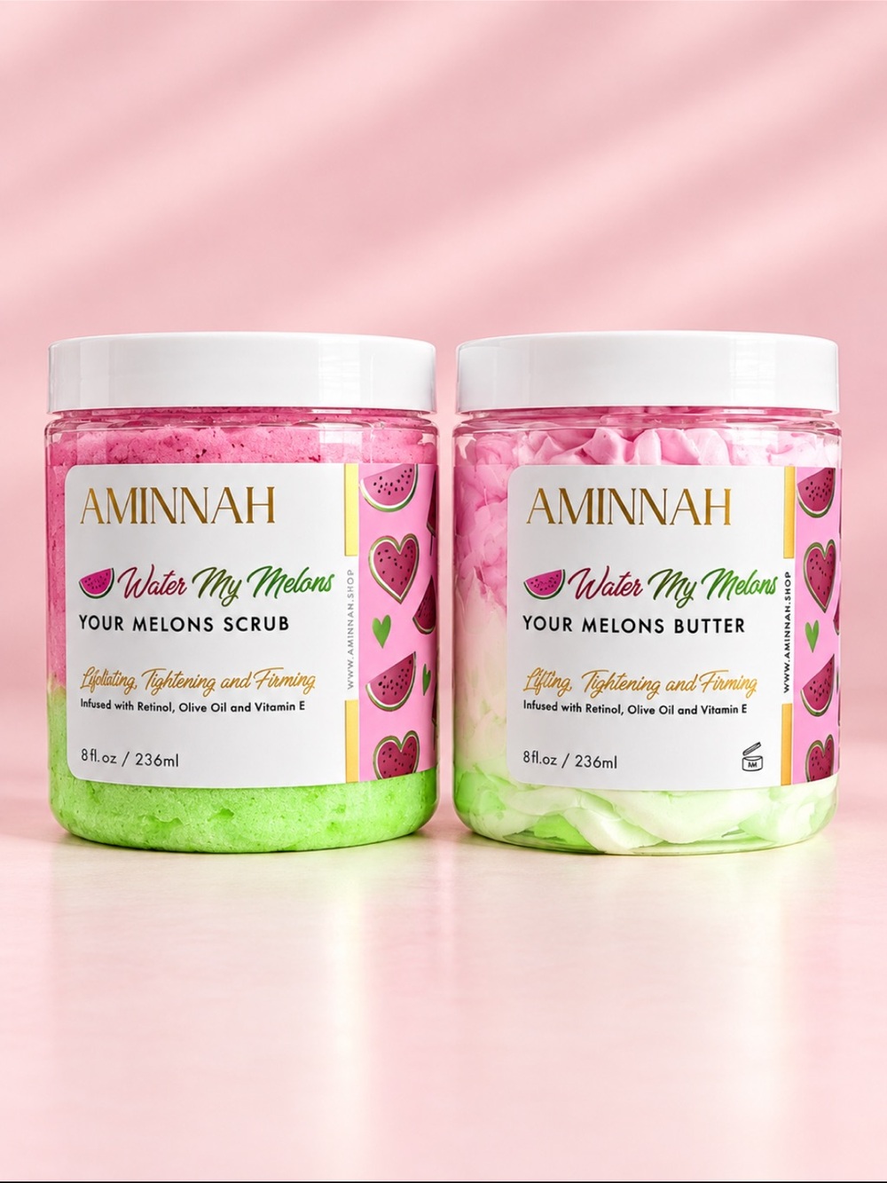 AMINNAH Water My Melons Body Scrub & Butter Bundle
